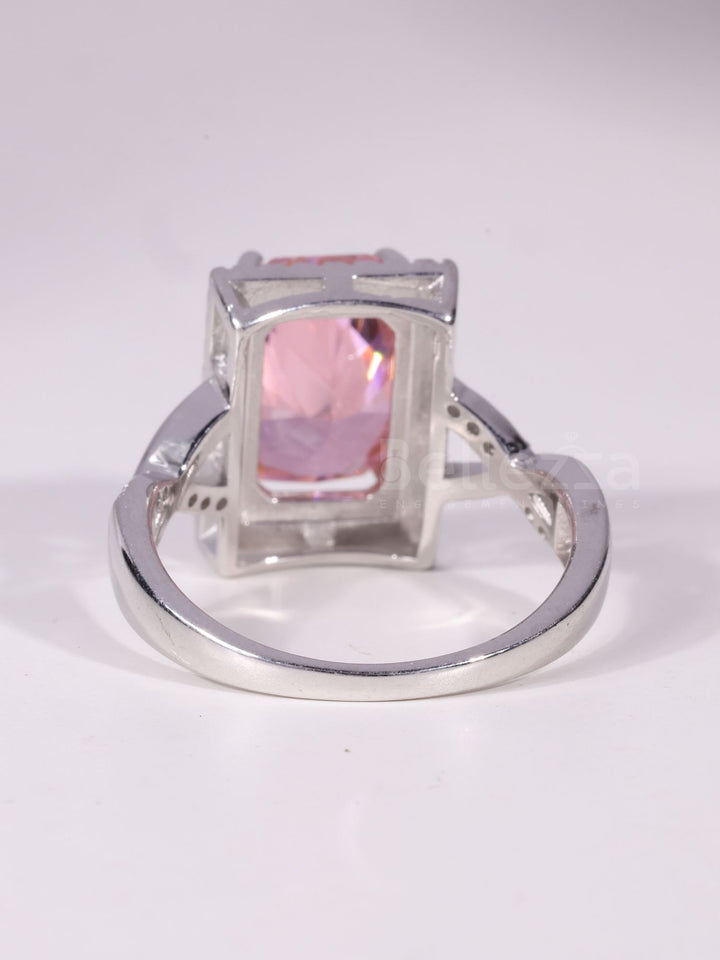 2.00CT-3.0CT Radiant Cut Orangy Pink Diamond Engagement Ring