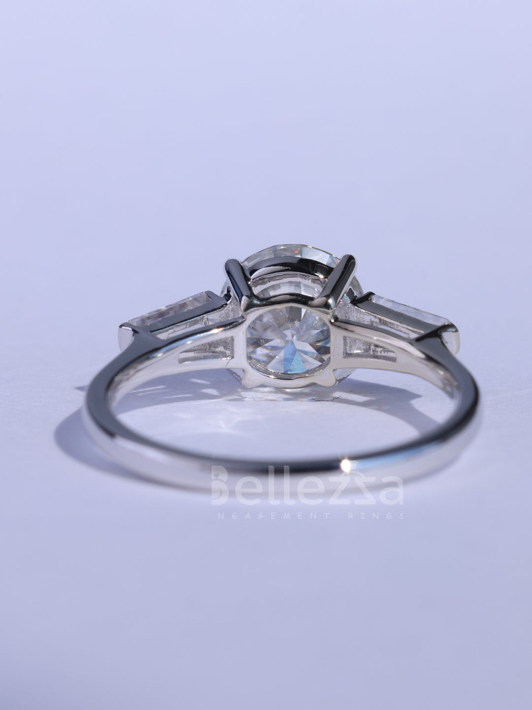 1.50CT Round Cut Three Stone Moissanite Engagement Ring