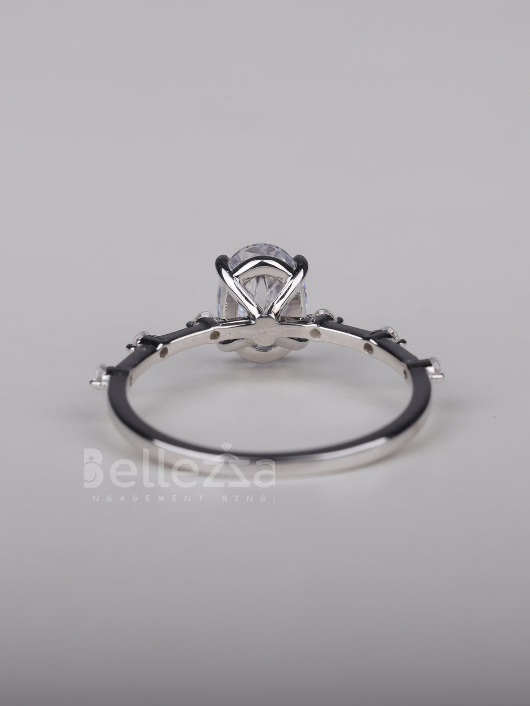 2.0CT Oval Cut Petite Pave Setting Moissanite Engagement Ring