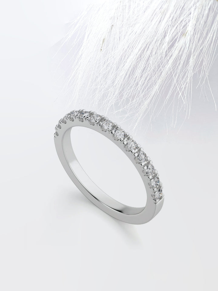 Round  Cut Half Eternity Wedding Band For Her