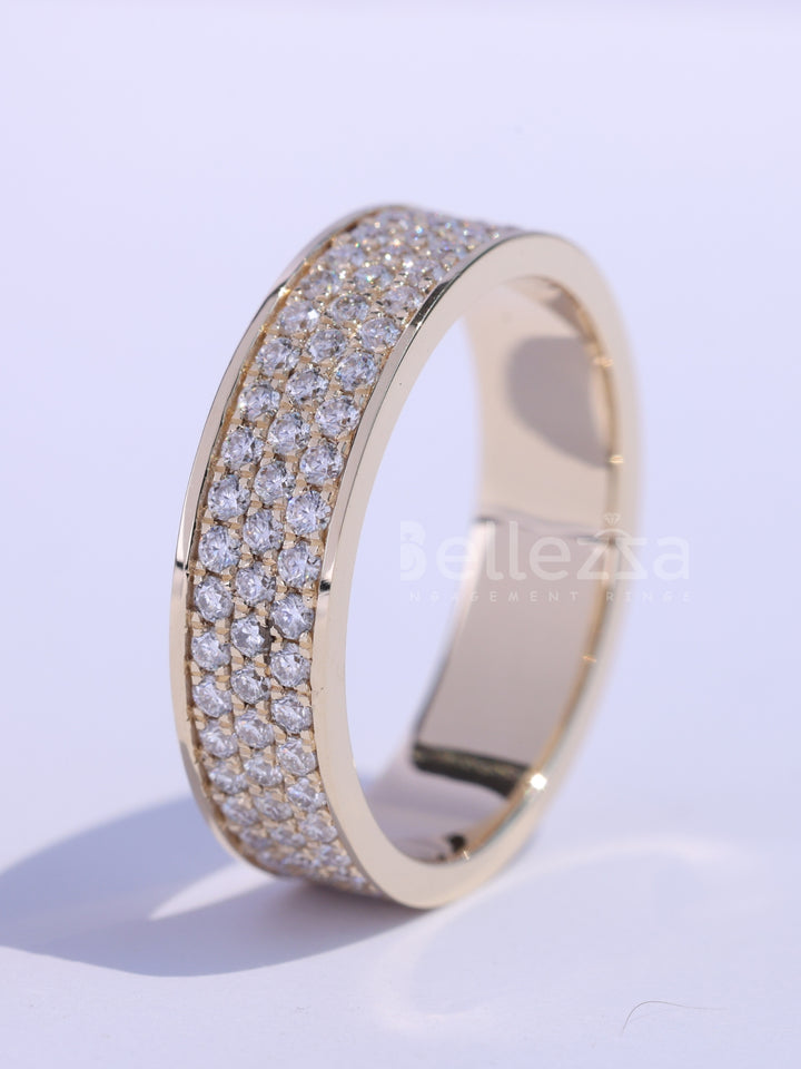 Round Cut Cluster Diamond Full Eternity Wedding Band