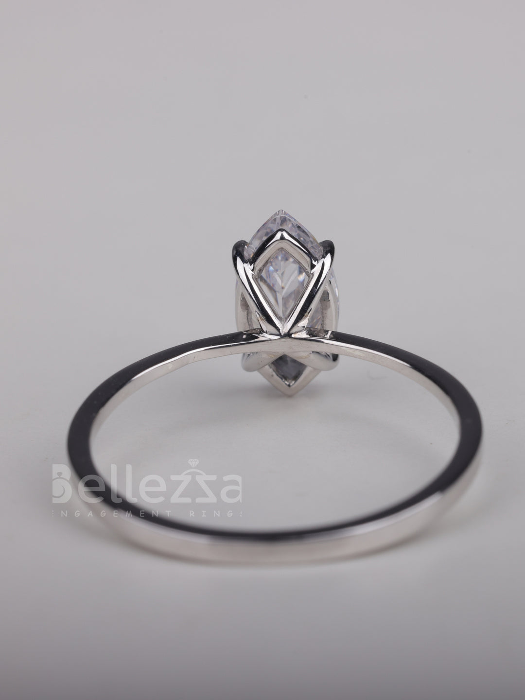 1.0CT Marquise Cut Solitaire Moissanite Engagement Ring