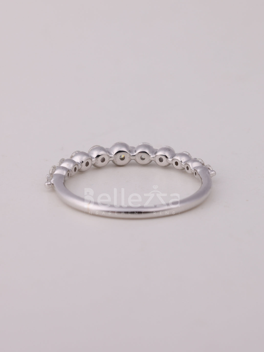 Round Cut Half Eternity Moissanite Wedding Band