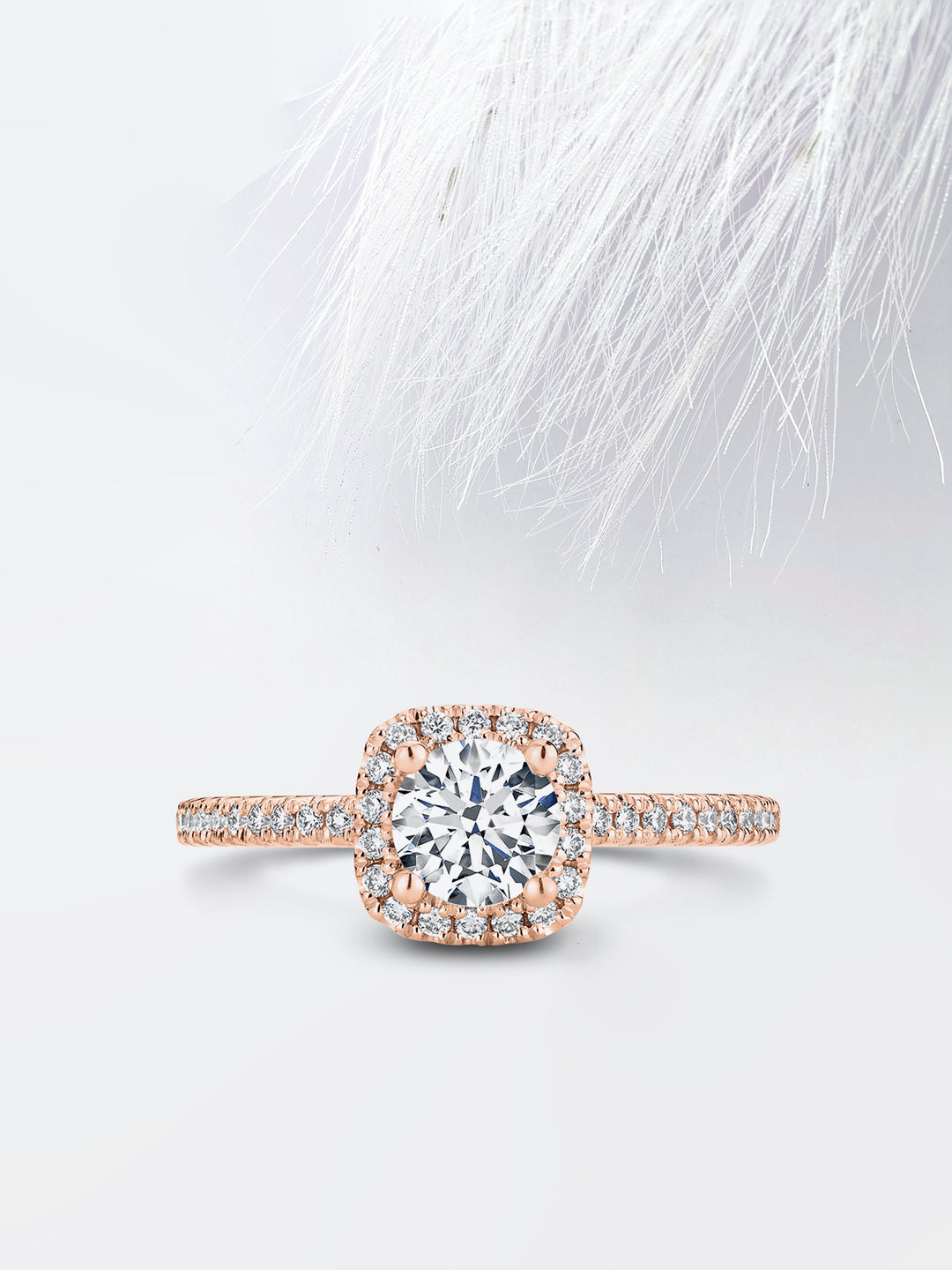 0.5CT Round Cut Cushion Shape Halo Moissanite Diamond Engagement Ring For Her