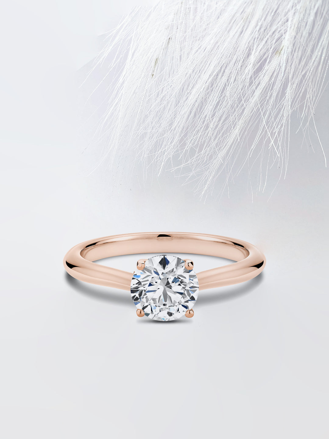 0.7CT Round Cut Cathedral Moissanite Diamond Engagement Ring For Women