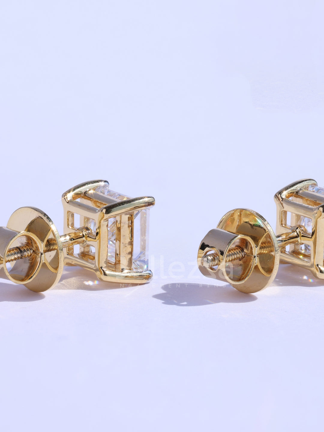 Princess Diamond Moissanite Classic Stud Earrings For Her