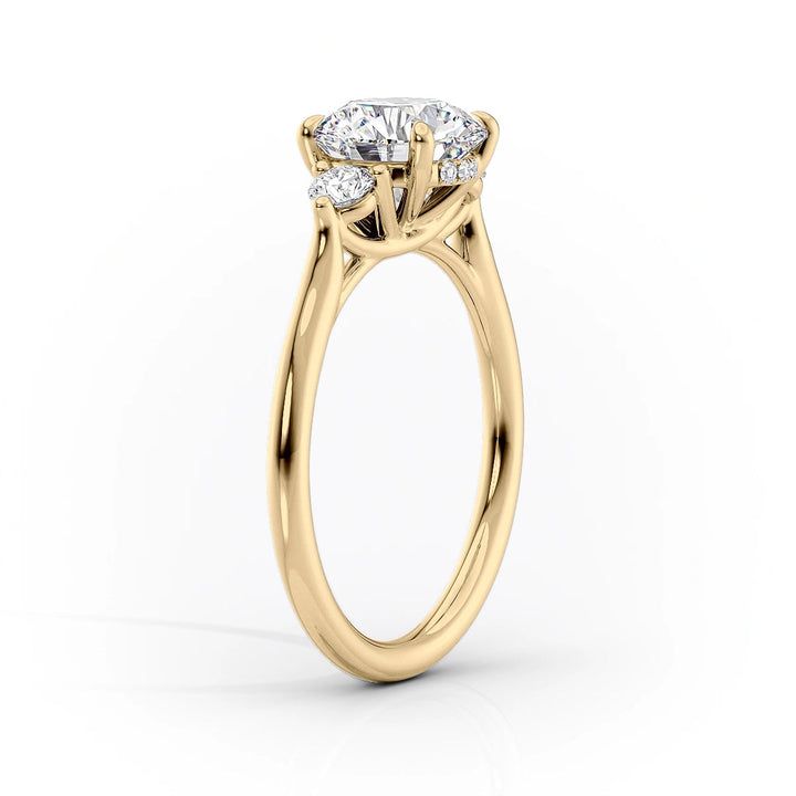 1.50-3.50 CT Oval  Lab Grown Diamond Three Stones Engagement Ring