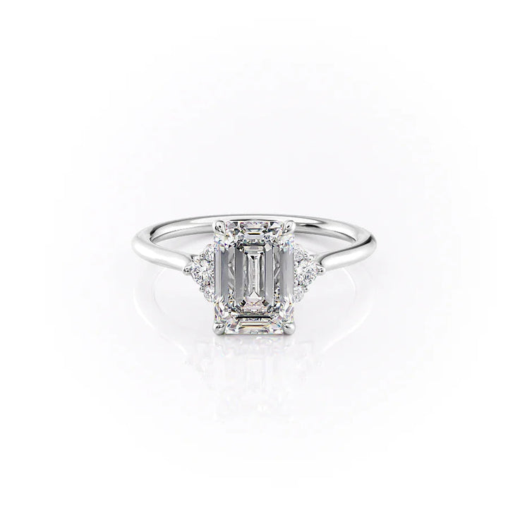 1.50 CT-3.50 CT Emerald  Lab Grown Diamond Cluster Engagement Ring