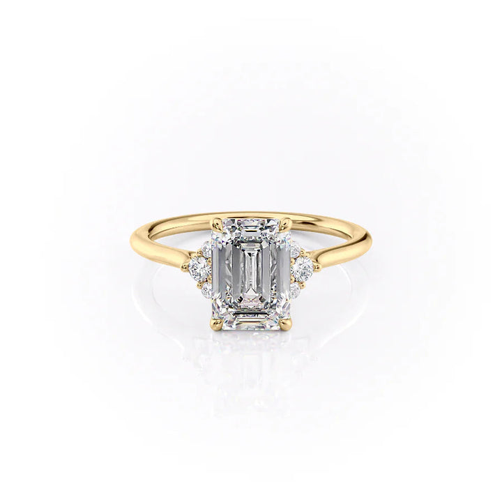 1.50 CT-3.50 CT Emerald  Lab Grown Diamond Cluster Engagement Ring