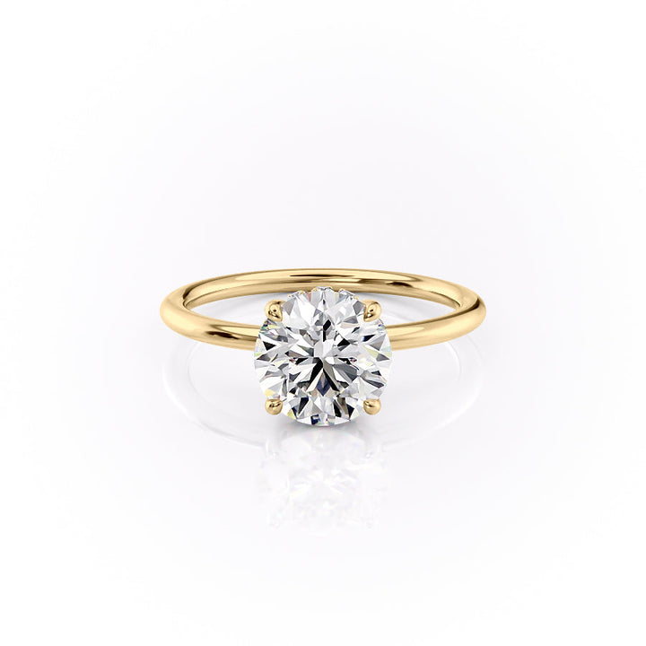 1.50 -3.50 CT Round  Lab Grown Diamond Hidden Halo Engagement Ring