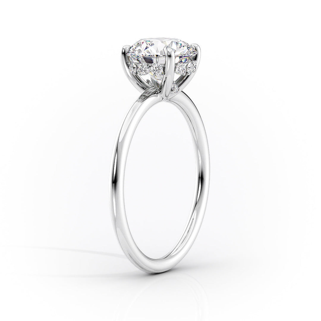 1.50 -3.50 CT Round  Lab Grown Diamond Hidden Halo Engagement Ring