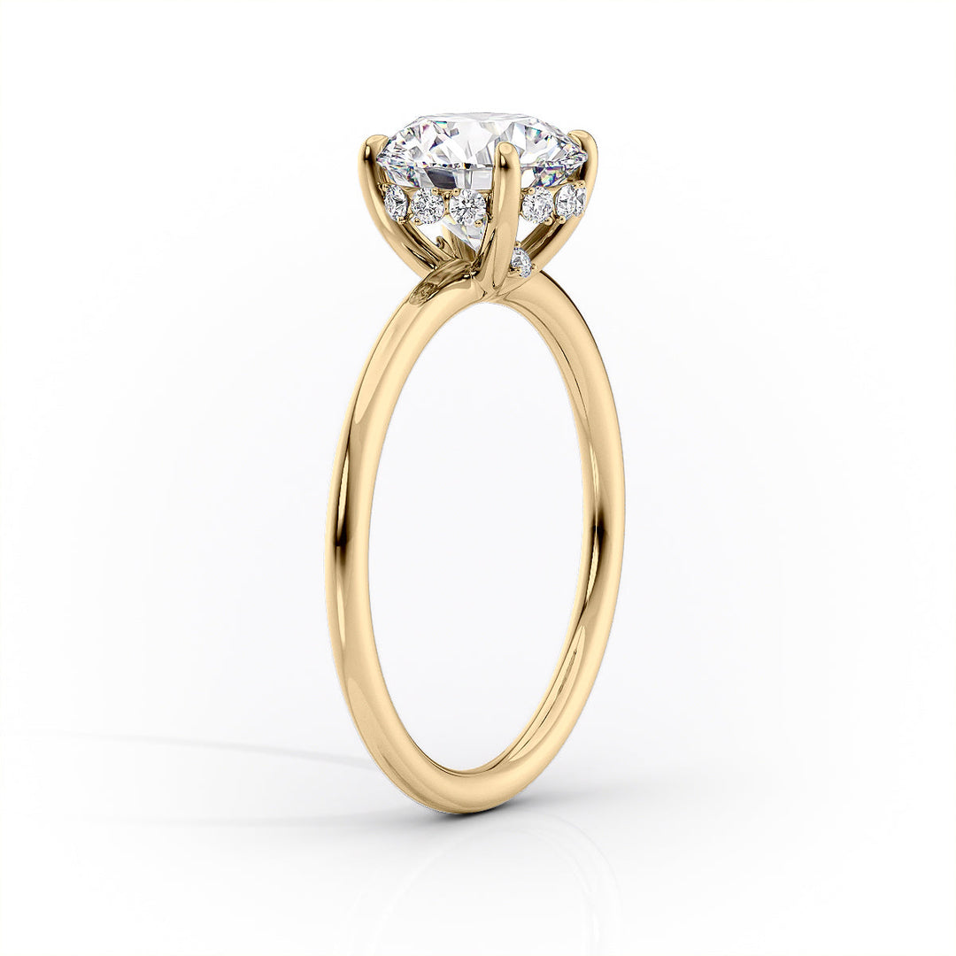 1.50 -3.50 CT Round  Lab Grown Diamond Hidden Halo Engagement Ring