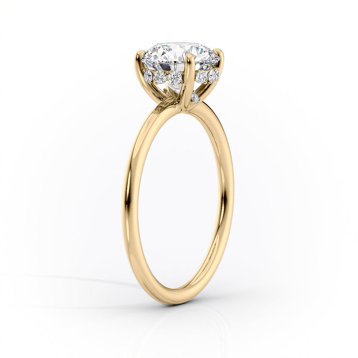 1.50 -3.50 CT Round  Lab Grown Diamond Hidden Halo Engagement Ring