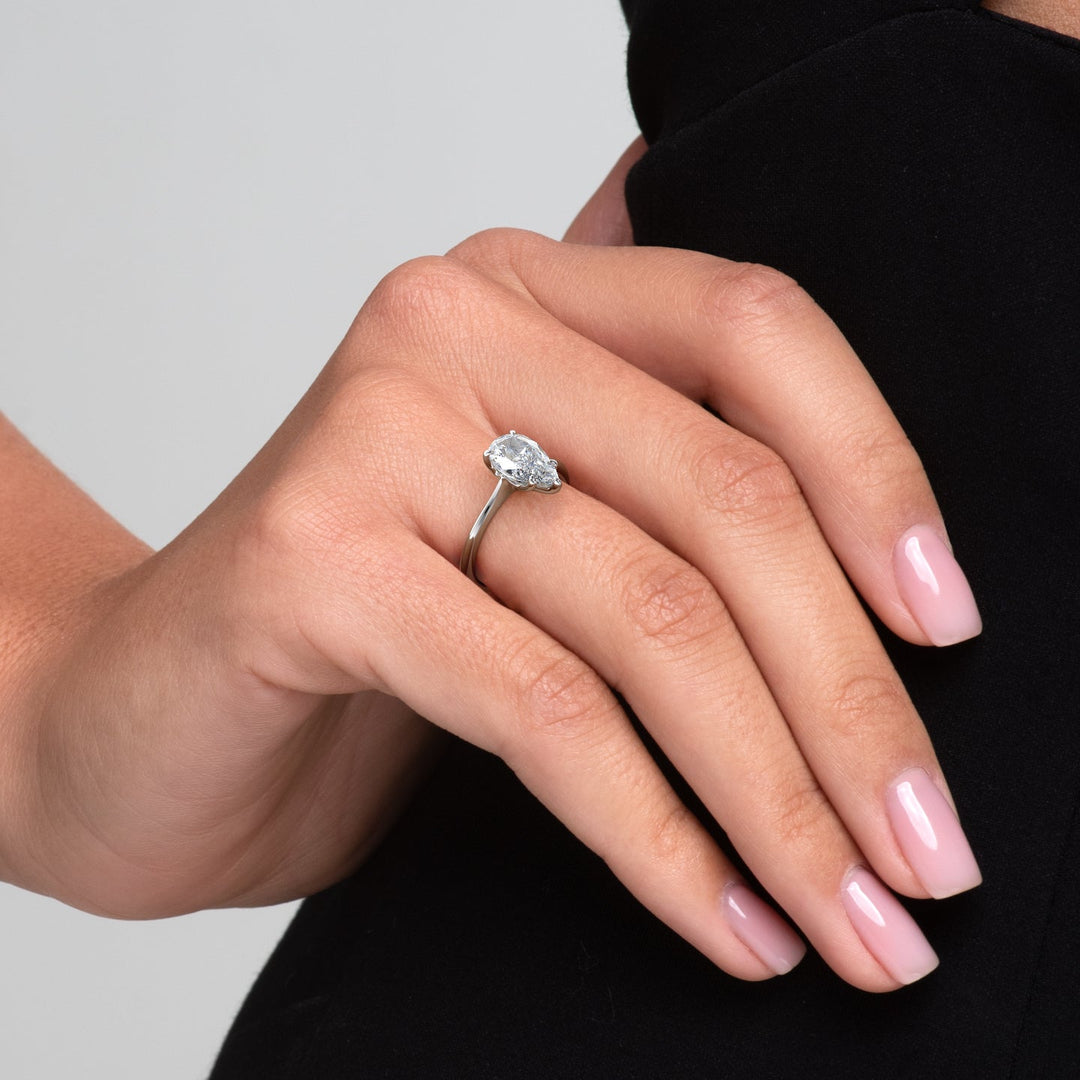 1.50-3.50 CT Pear  Lab Grown Diamond Solitaire Engagement Ring