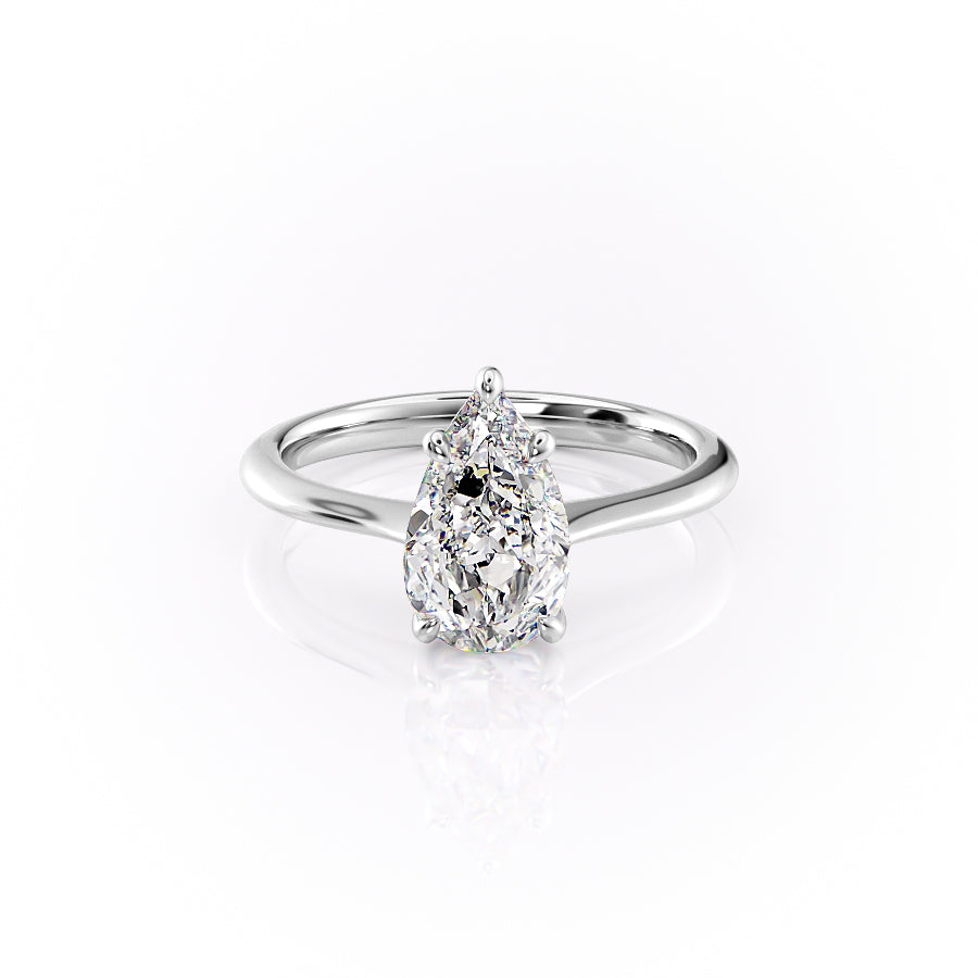 1.50-3.50 CT Pear  Lab Grown Diamond Solitaire Engagement Ring