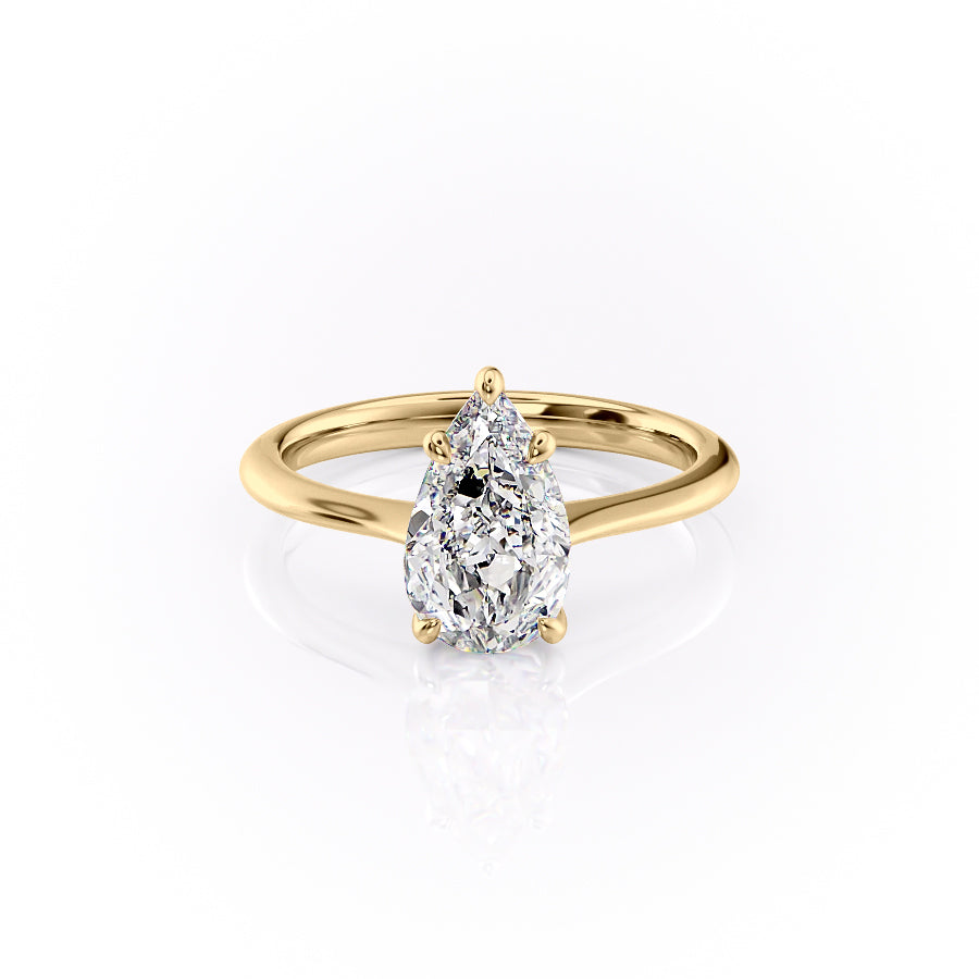 1.50-3.50 CT Pear  Lab Grown Diamond Solitaire Engagement Ring