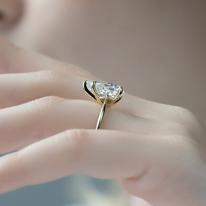 1.50-3.50 CT Pear  Lab Grown Diamond Solitaire Engagement Ring