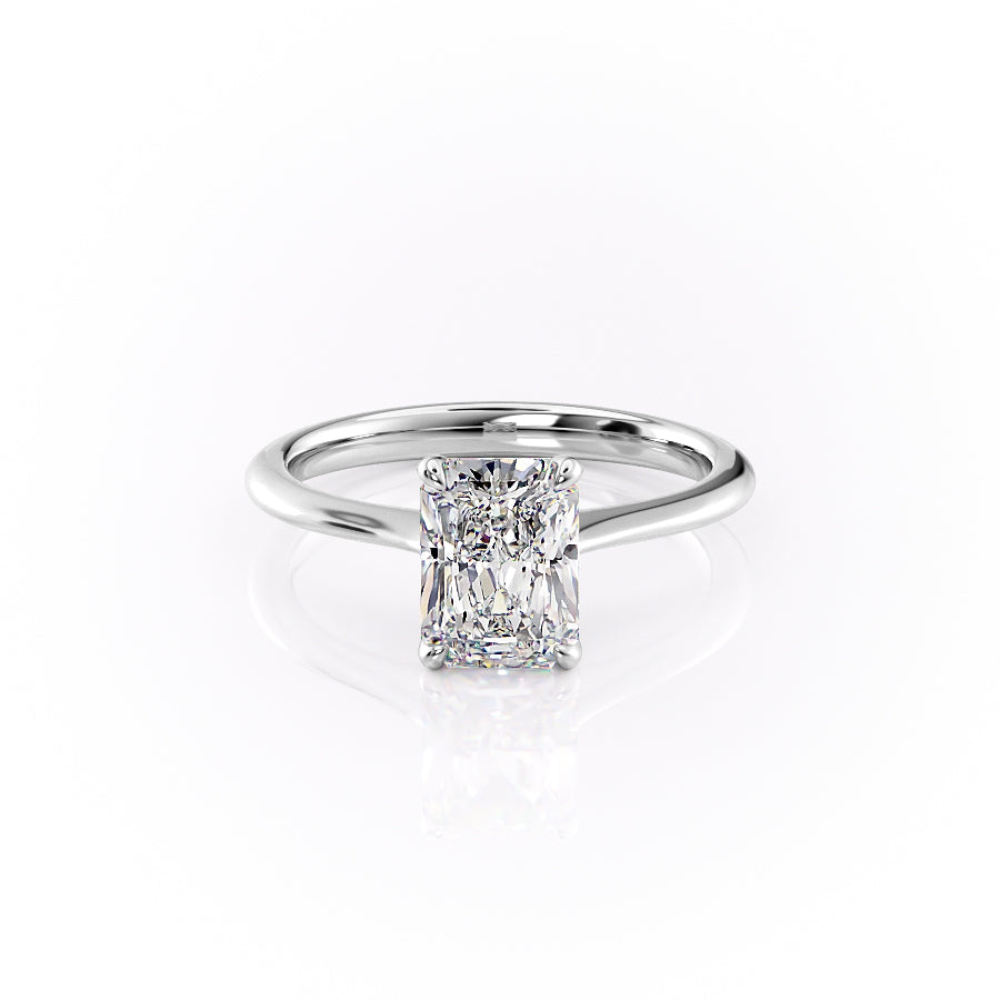 1.0 -3.0 CT Radiant  Lab Grown Diamond Solitaire Engagement Ring
