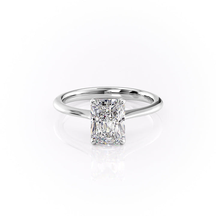 1.0 -3.0 CT Radiant  Lab Grown Diamond Solitaire Engagement Ring