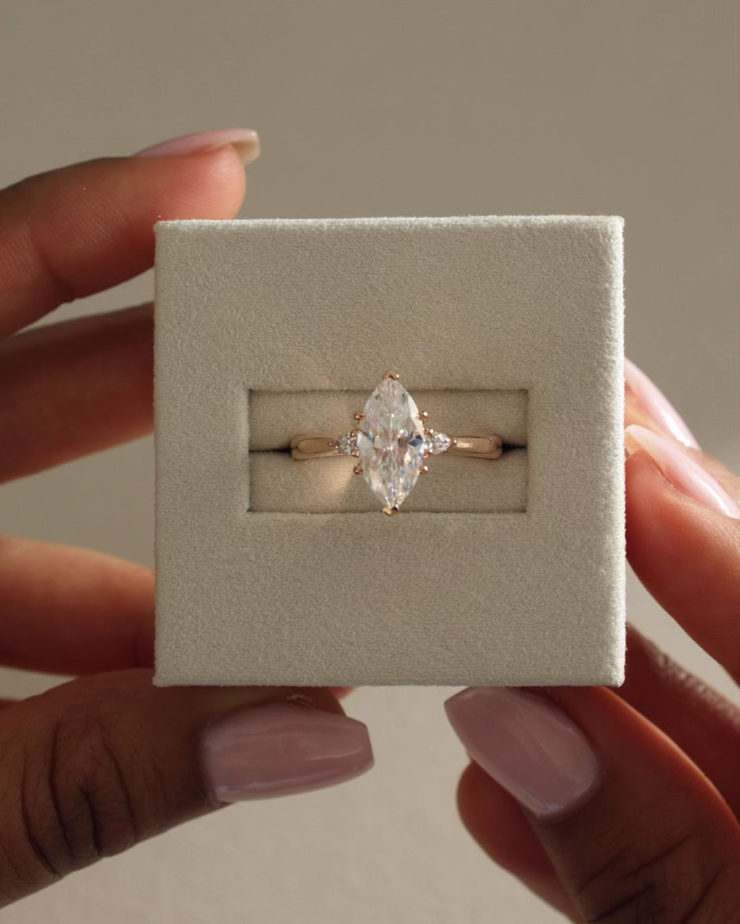 1.0 CT Marquise Cut Three Stone Moissanite Engagement Ring