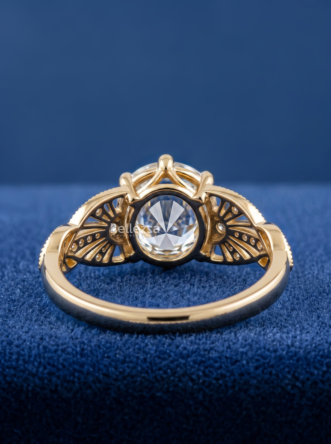 1.50CT Vintage Rose Cut Round Lab Grown Diamond Engagement ring