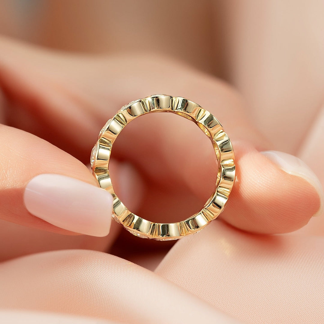 3.50 TCW Round Diamond Bezel Eternity Wedding Band