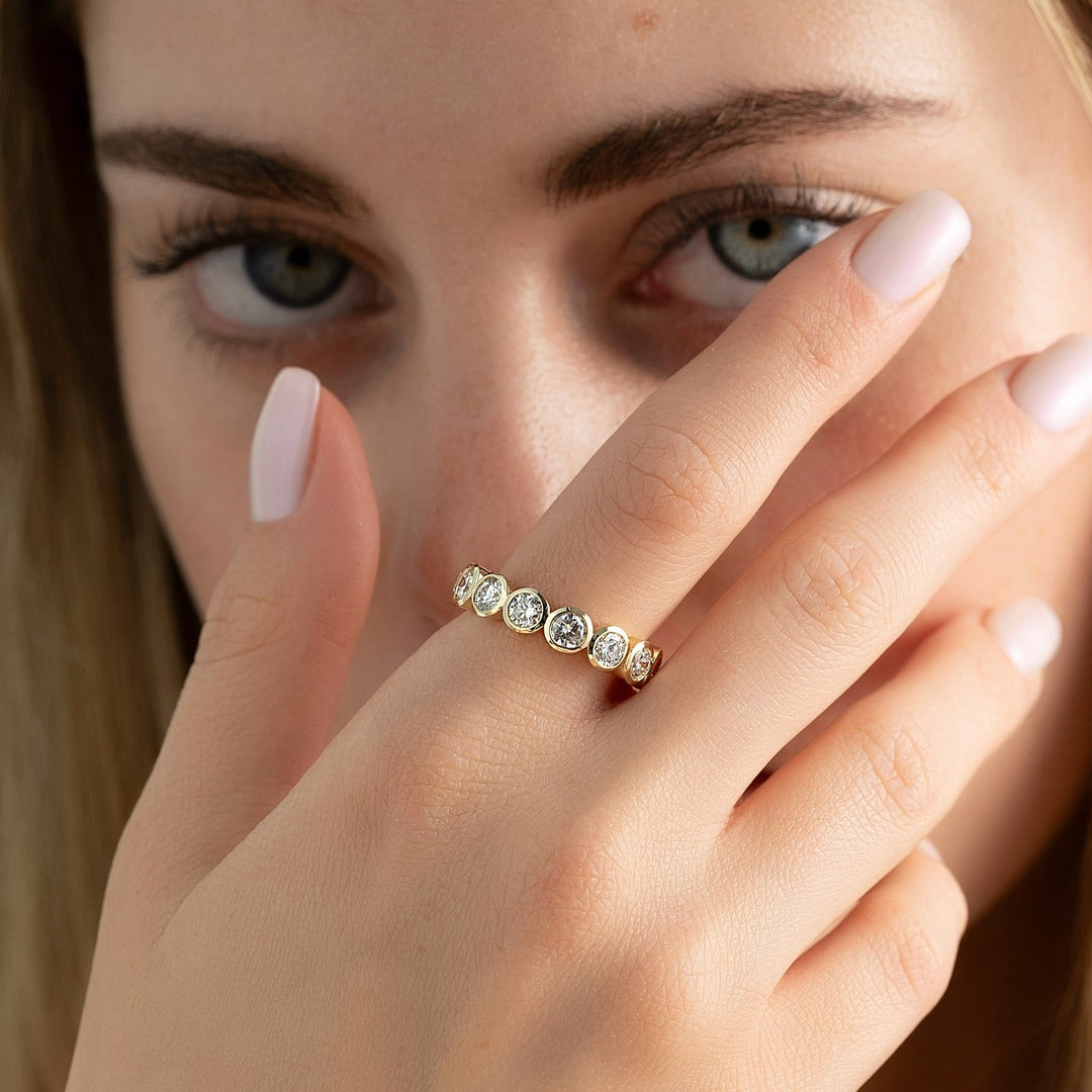 3.50 TCW Round Diamond Bezel Eternity Wedding Band