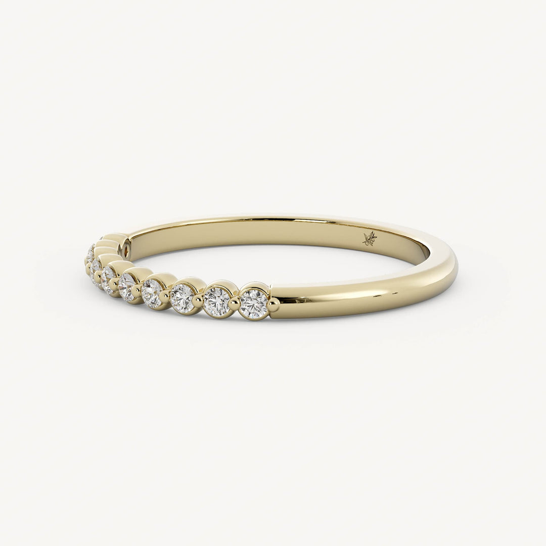 0.15 TCW Round Half Eternity Diamond Wedding Band