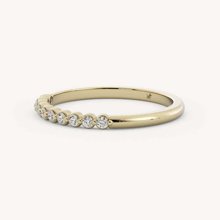 0.15 TCW Round Half Eternity Diamond Wedding Band