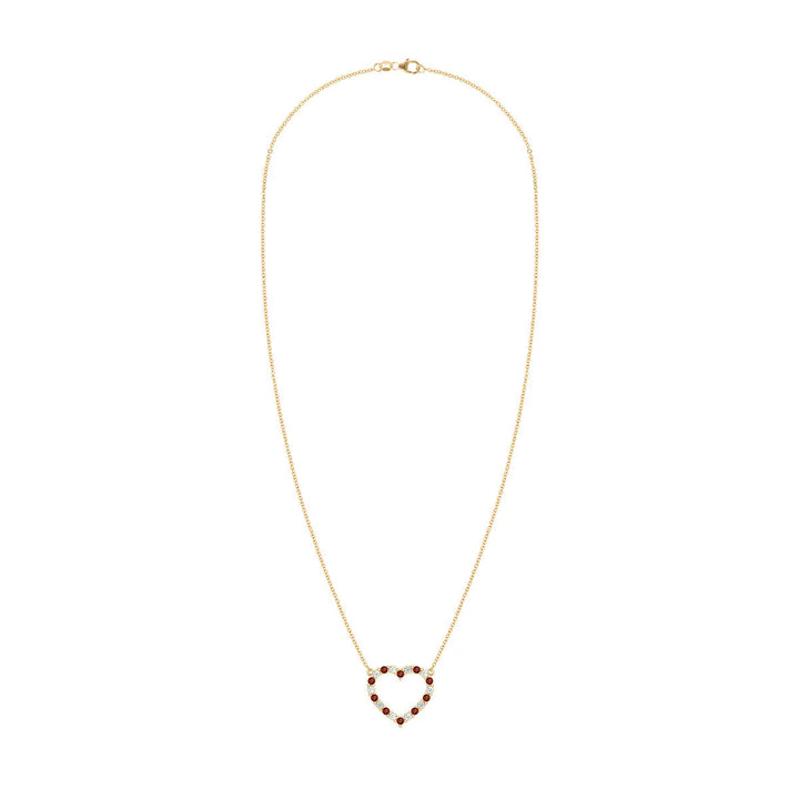 2.50 TCW Round Cut Open Heart Moissanite Necklace-January Birthstone