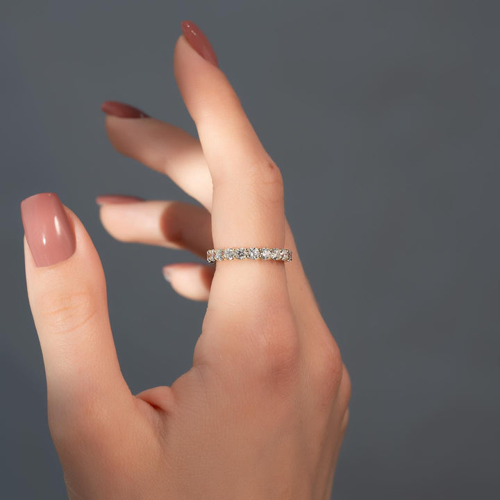 2.0 TCW Round Diamond Full Eternity Wedding Band