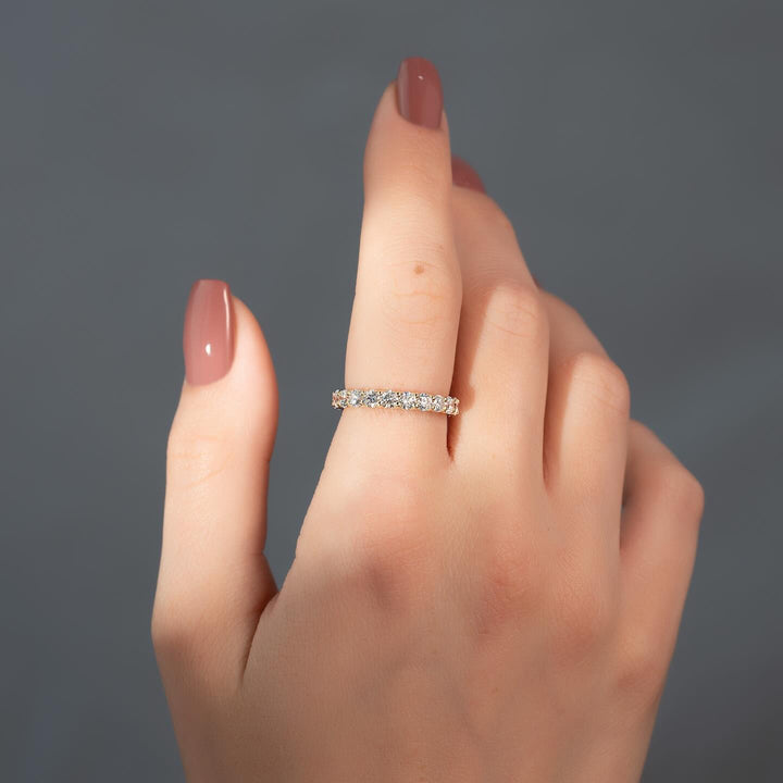 2.0 TCW Round Diamond Full Eternity Wedding Band