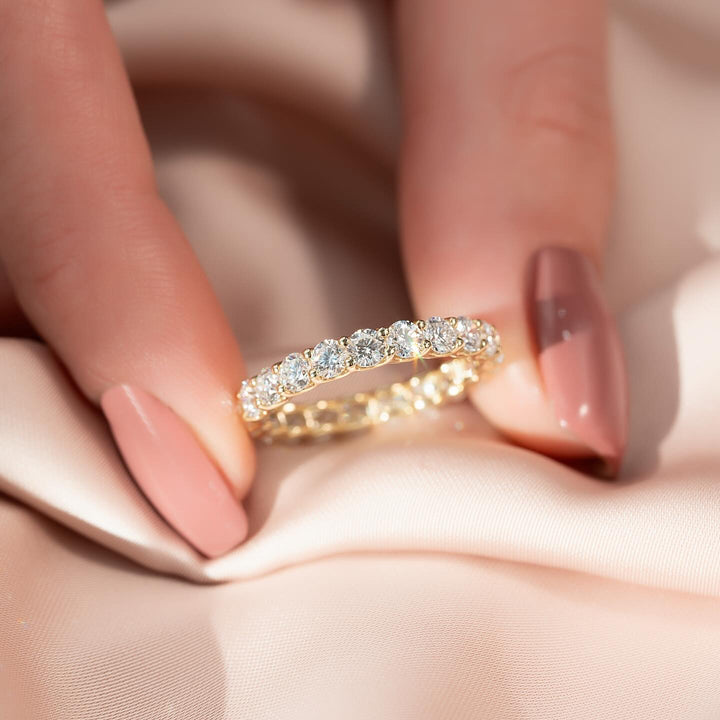 2.0 TCW Round Diamond Full Eternity Wedding Band