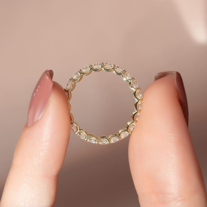 2.0 TCW Round Diamond Full Eternity Wedding Band