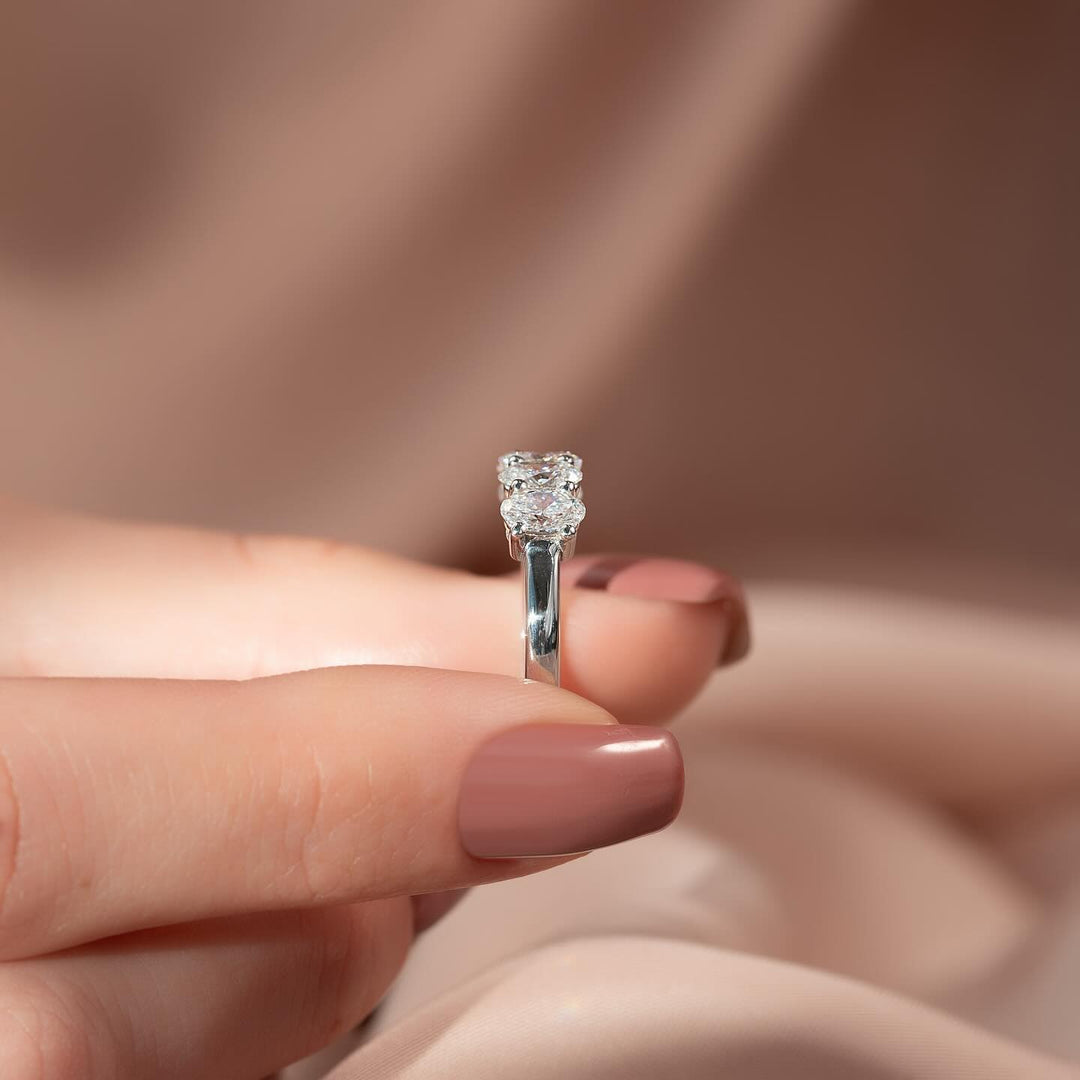1.50 TCW Oval Diamond Half Eternity Wedding Band
