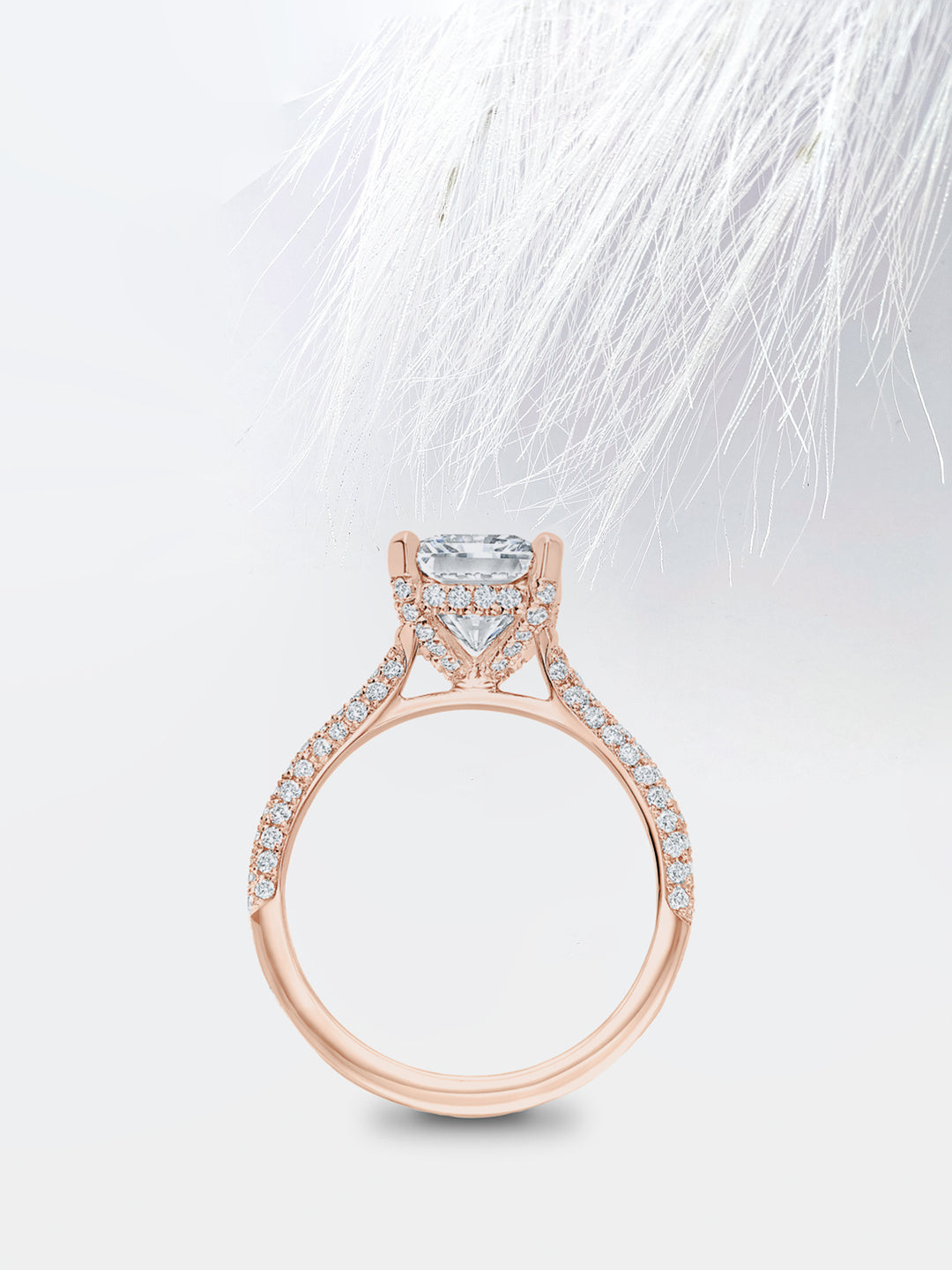 2.5CT Round Cut Pave Moissanite Diamond Engagement Ring Anniversary Gift