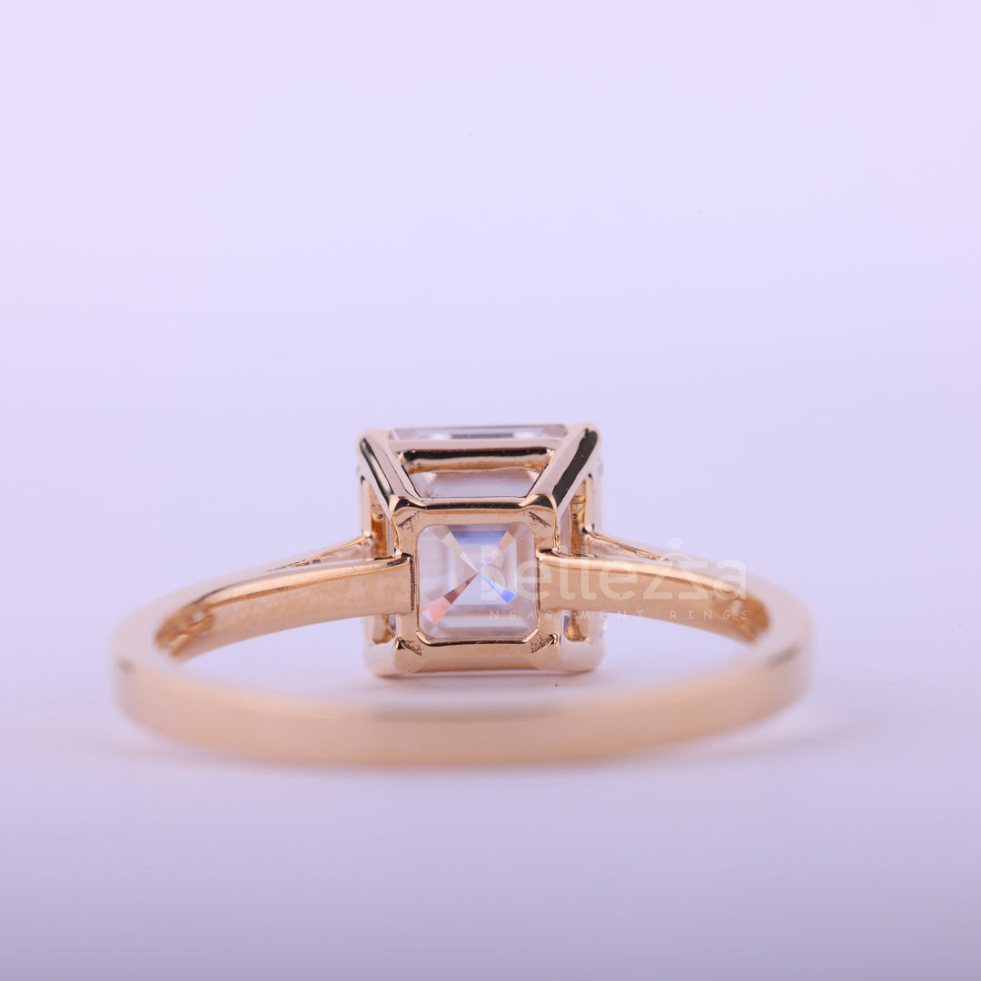 1.50CT Asscher Cut Solitaire Moissanite Engagement Ring