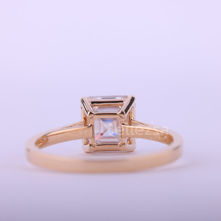 1.50CT Asscher Cut Solitaire Moissanite Engagement Ring