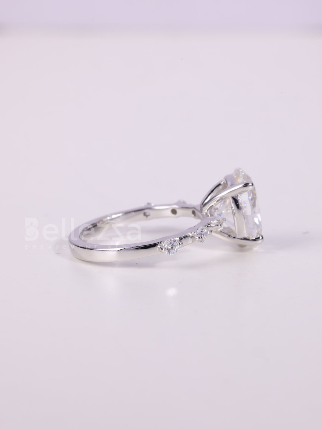 1.50CT-2.50CT Oval Cut Diamond Petite Pave Engagement Ring