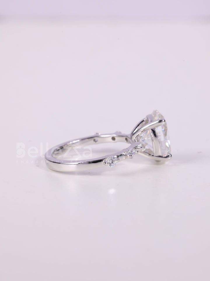 1.50CT-2.50CT Oval Cut Diamond Petite Pave Engagement Ring