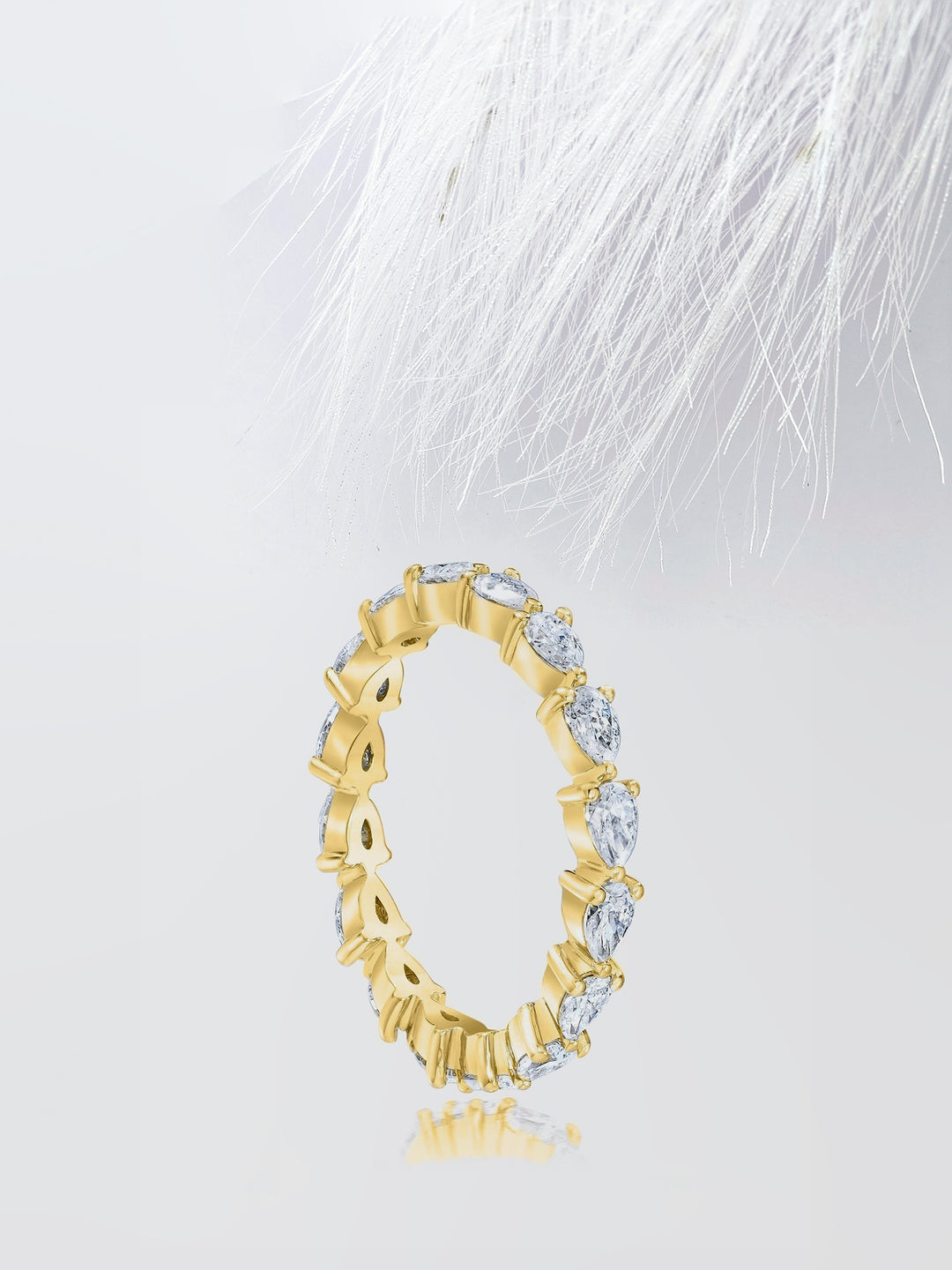 Pear Cut Eternity Diamond Wedding Band For Women