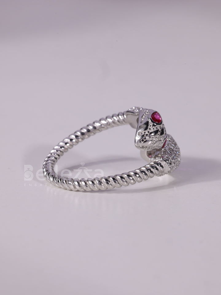 0.40TCW Pink Pear Cut Diamond Snake Style Unique Spiral Ring