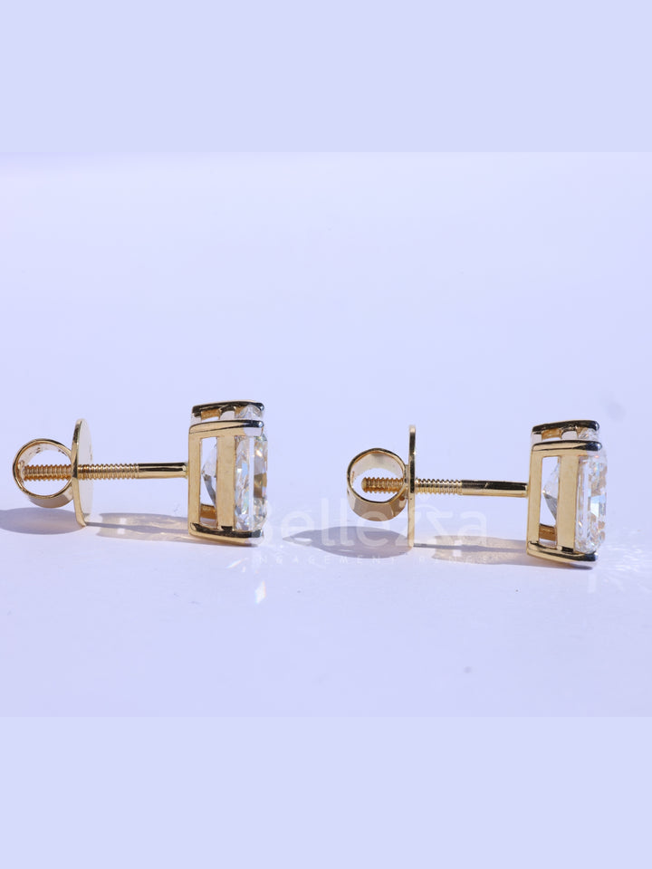 Radiant Cut Diamond Classic Solitaire Stud Earrings For Her