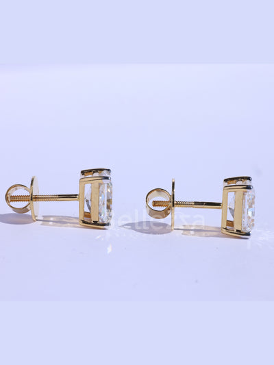 Radiant Cut Diamond Classic Solitaire Stud Earrings For Her