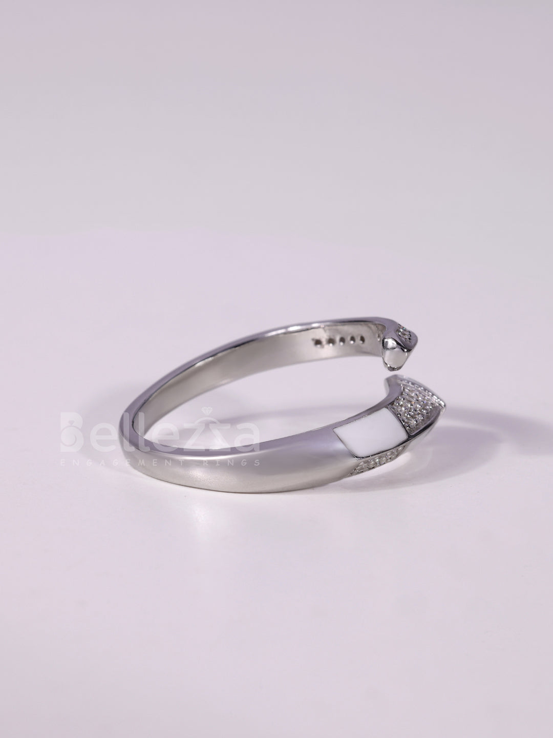 0.60TCW Round Cut Unique Style Bypass Shank Wedding Band