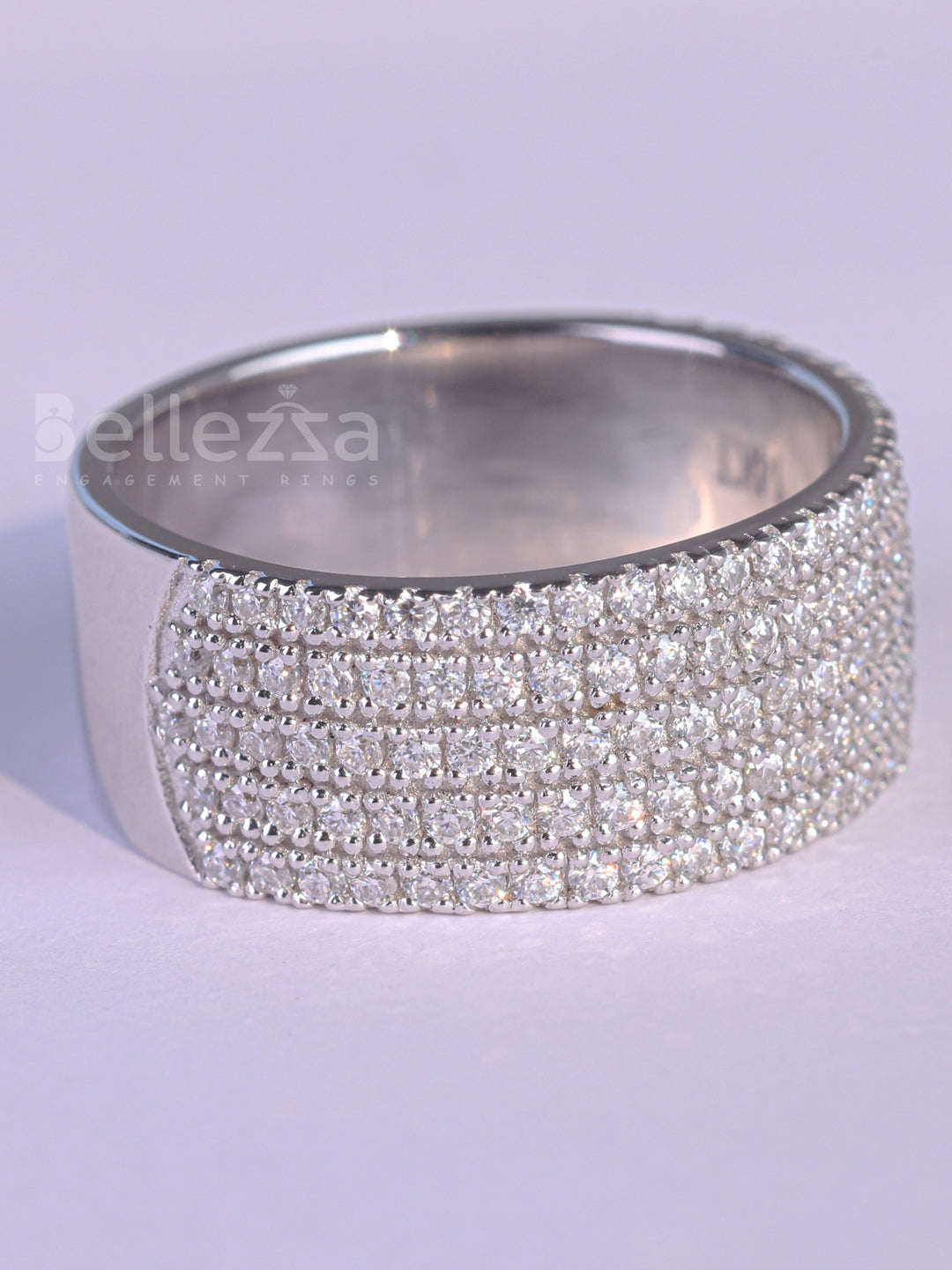 1.50TCW Round Cut Half Eternity Moissanite Wedding Band