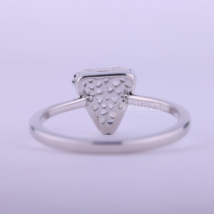 1.0CT Shield Cut Diamond Moissanite Solitaire Engagement Ring