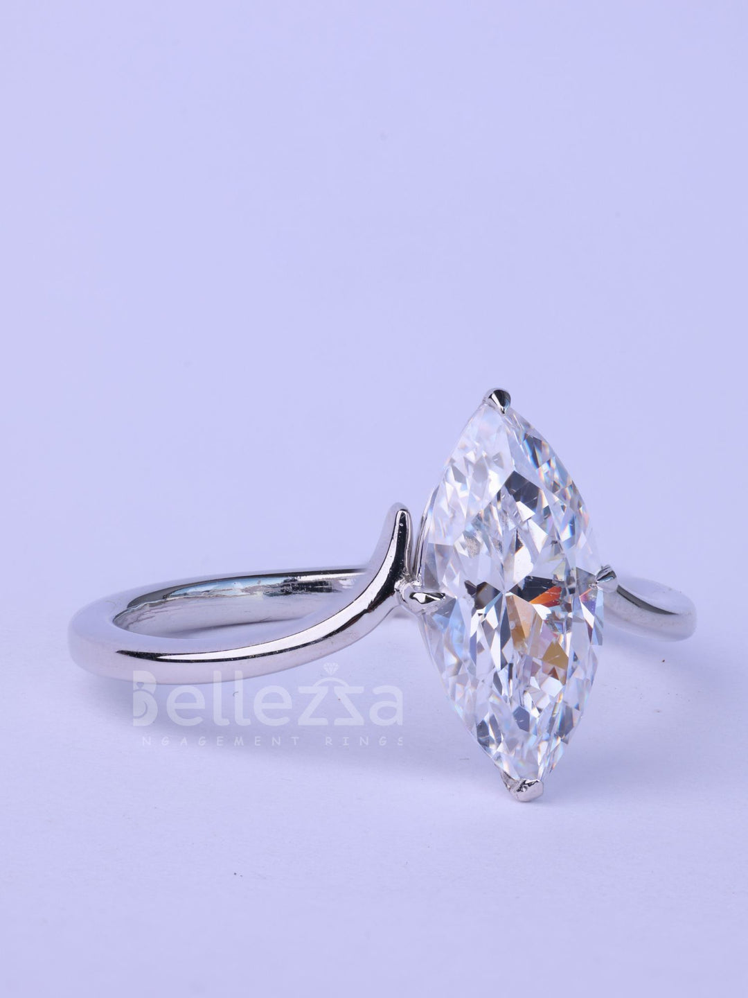 1.50CT Marquise Cut Unique Solitaire Moissanite Engagement Ring