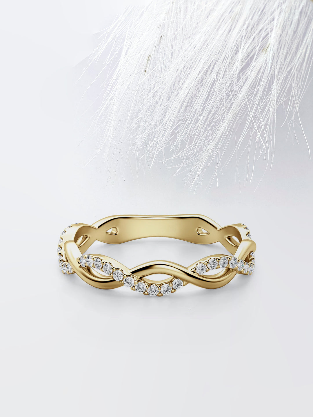 Round Cut Infinity Wedding Band For Women