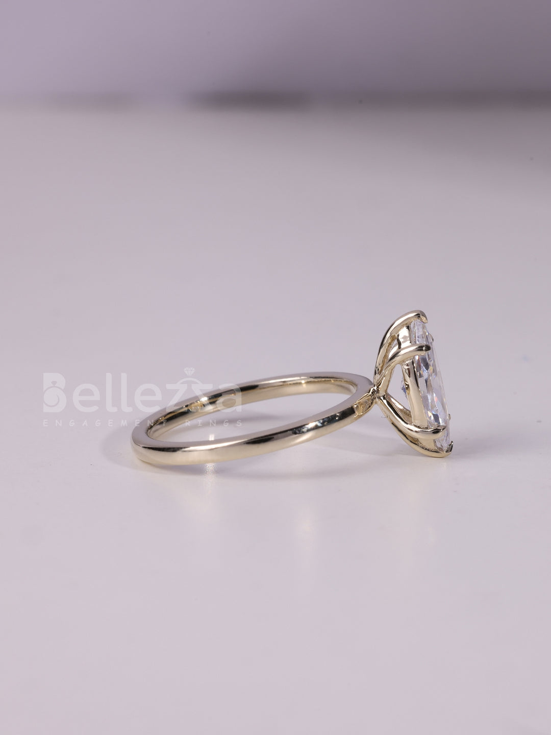 1.0CT-2.0CT Marquise Cut Solitaire Moissanite Engagement Ring